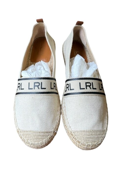 Lauren Ralph Lauren Shoes - Lauren Ralph Lauren Beige Canvas Espadrilles Slip-On Shoes Size 7.5